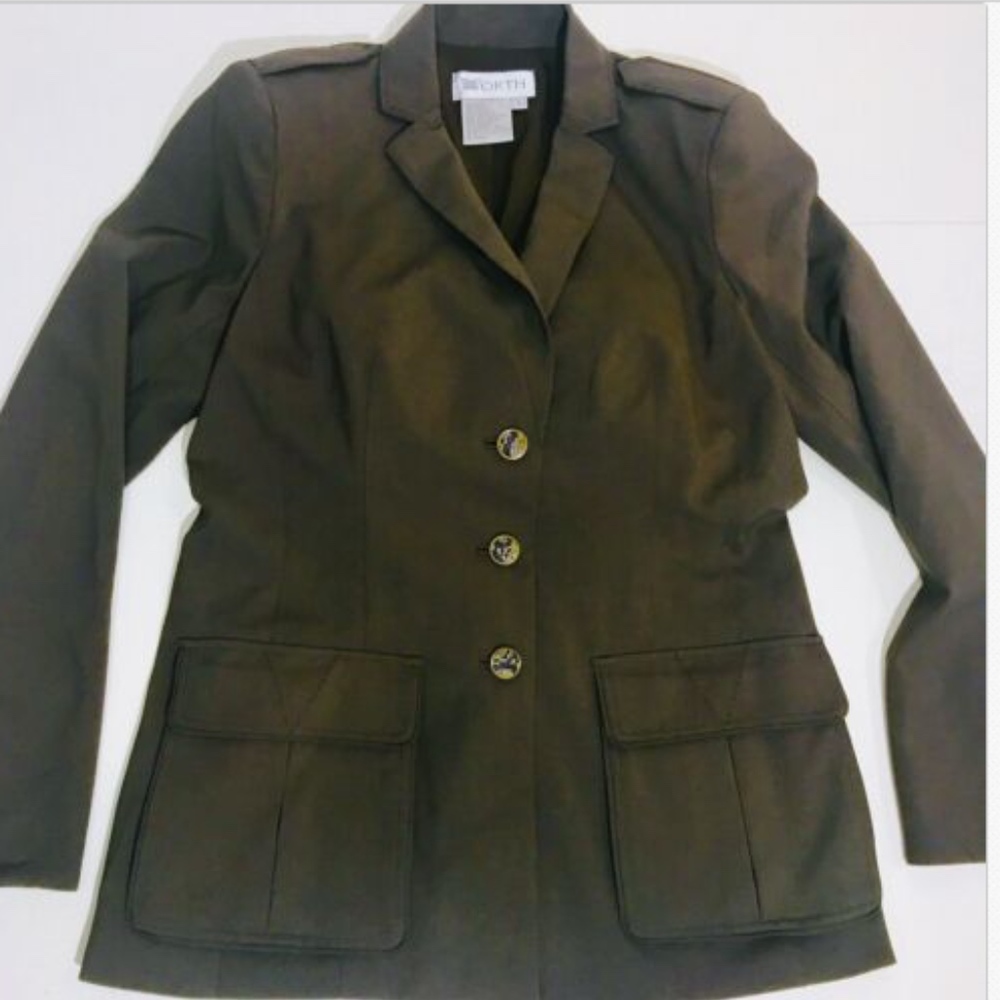 NWOT 100% Wool Jacket by Worth in Cocoa Brown SZ 6‎